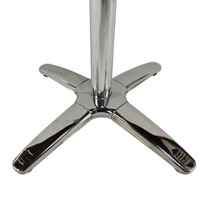 Pied de table lesté en acier inoxydable brossé à quatre branches avec pieds réglables pour café, hôtel, bistrot, espace repas - Product Image 6