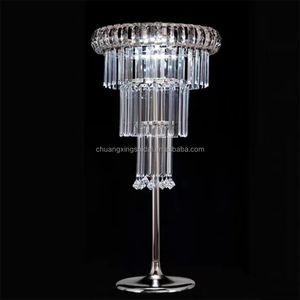 Support de fleurs en métal cristal acrylique or et argent Pièce maîtresse d'événement de mariage en fer pour application de table et de vase - Product Image 3