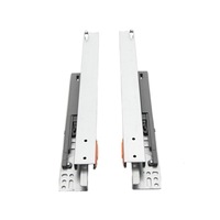 Glissières de tiroir silencieuses à rail inférieur dissimulé en acier laminé à froid, avec poignée 3D à boucle et rail inférieur en trois sections, amortisseur épaissi