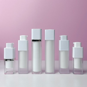 Flacon pompe airless carré de luxe remplaçable 30 ml 50 ml, flacon pompe airless pour lotion, flacon pompe airless pour crème solaire, flacons pompe airless pour cosmétiques - Product Image 6