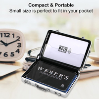 Boîte à bijoux rectangulaire en aluminium, organiseur, porte-cartes d'identité et de crédit professionnel, mini-valise, étui métallique pour cartes bancaires