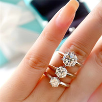 Bague de fiançailles ronde en argent pour femme, bague de mariage en moissanite, de luxe, vvs, diamant, couleur d, 3ct, 5 ct