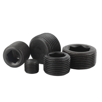 Bouchon à douille hexagonale noire en acier au carbone #45 raccord de tuyau hexagonal bouchon à tête fraisée 3/4 "NPT bouchon d'huile mâle
