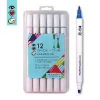 Voyage étui de transport 12 couleurs permanent double ciseau et marqueur fin