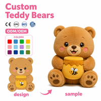 Lapin personnalisé avec pot de miel, peluche super douce en gros, OEM ODM, mignon lapin tenant un pot de miel, cadeau pour enfants, EN71 CE ASTM CPC