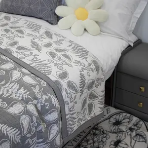 Darkgray personalizzato tinto in filo jacquard cotone termico fiore retrò coperta scialle divano tappetino da picnic