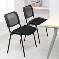 Chaises de conférence de haute qualité empilables, chaises d'attente individuelles de qualité, chaises de réception de bureau noires
