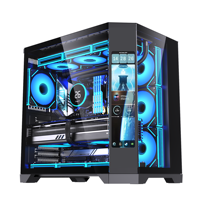 Hot Sale Oversized Screen Display PC Case Cube Glass Sea-view Room Computer ATX Tower Gaming Cabinet 360mm Liquid Cooler Fans