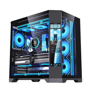 Gabinete de <span class=keywords><strong>PC</strong></span> con Pantalla Extra Grande en Oferta, Caja de <span class=keywords><strong>Ordenador</strong></span> con Cristal Transparente Tipo Cubo, <span class=keywords><strong>Torre</strong></span> ATX para Juegos, Refrigeración Líquida de 360 mm y Ventiladores - Product Image 3