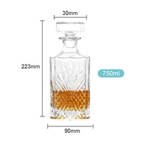 Vente en gros Décanteur à liqueur Whisky en verre cristal avec bouchon pour restaurant, bar, fête