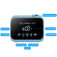 Polisseuse à ongles électrique professionnelle à écran tactile LCD, batterie rechargeable à faible bruit, réglable 35000 tr/min, 6 têtes