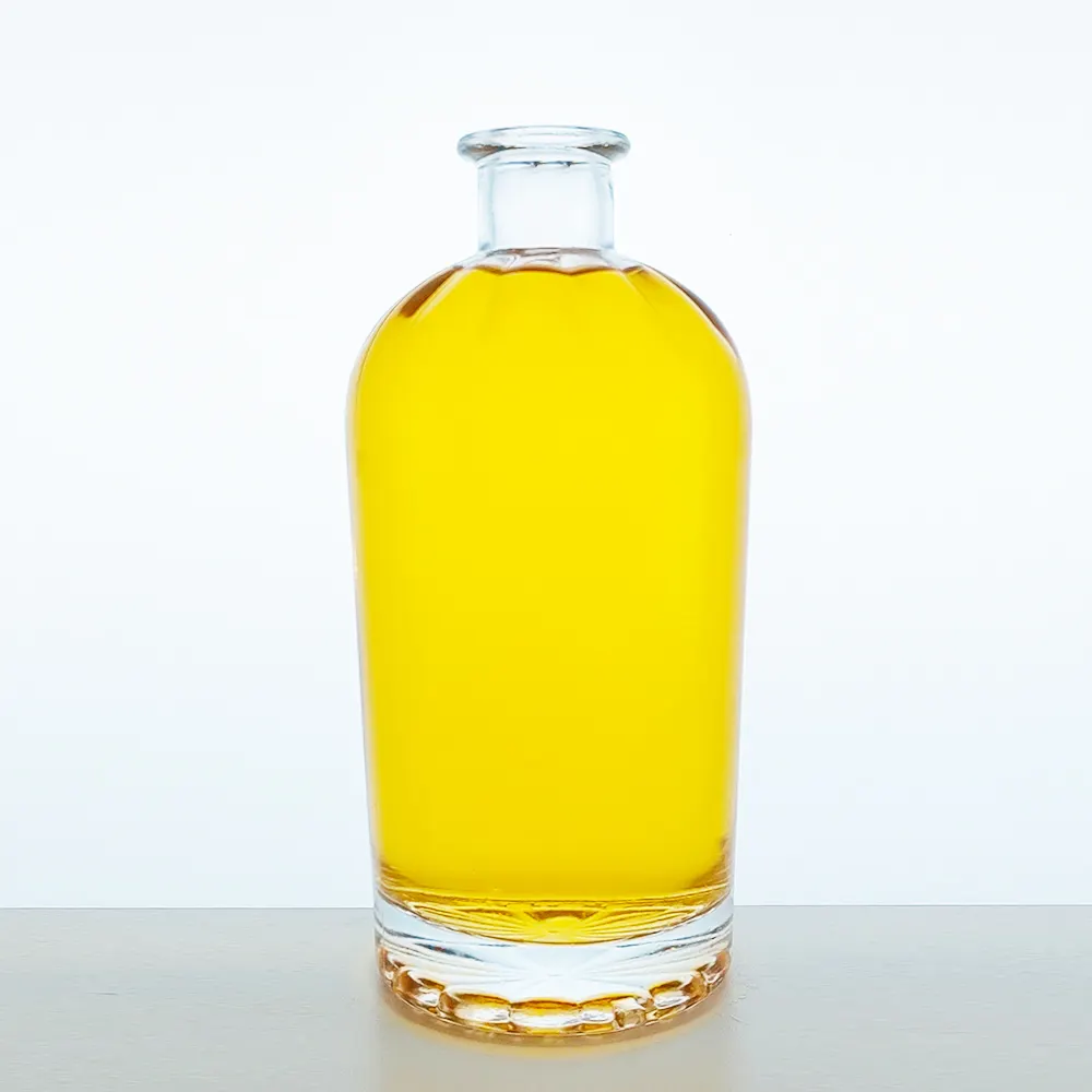 High Quality Custom Clear Round 750ml 700ml 500ml Vodka Brandy Whisky Glass Wine Bottles