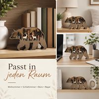 Ornement en bois sculpté multicouche représentant un animal de la forêt, statue de l'ours polaire 3D pour la décoration de la maison et des fêtes