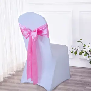 Стул из спандекса с поясом и бантом, розовое стул с поясом, стул с поясом, свадебное украшение