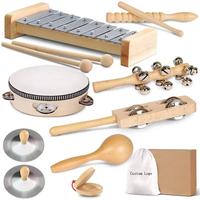 Wooden Musical Instruments Set, Percussion Set with Xylophone Educational Music Toys for Kids and Toddlers