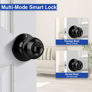 Security Fingerprint Face Recognition Tuya for Remote Keyless Smart <strong>Door</strong> <strong>Knob</strong> Lock (Aluminum Alloy) for Wood <strong>Door</strong> Home - Product Image 4