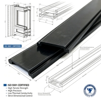 Barre d'isolation thermique personnalisée de type C en nylon PA66 pour profilé de fenêtre coulissante en aluminium, service OEM ODM disponible