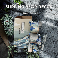 Ornement en résine Violent Bear 400% Écologique Fait main Figurine de surf pour présentation sur meuble TV de salon Tendance et ludique