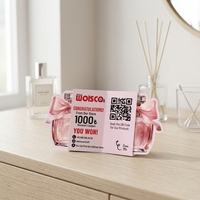Tarjetas de Visita Plegables con Forma de Botella de Perfume, Personalizadas con Corte a Troquel, Tarjetas con Código QR de Forma Única, Marketing Creativo y de Marca