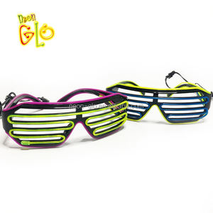 Neon LED gözlük aydınlık Cosplay Flashing EL deklanşör güneş gözlüğü yanıp sönen LED ışık parti cadılar bayramı noel ramazan Diwali - Product Image 5