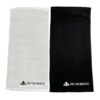 Черное полотенце для тренажерного зала с вышивкой