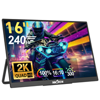 Moniteur de jeu portable de 16 pouces, 2K QHD, 240 Hz, IPS, 133 % SRGB, 16:10, mat, FreeSync, haut-parleurs intégrés pour Xbox, Switch, PC, PS5