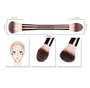 Makeup Brush Brush Private Label Custom Paper Box Soft Nylon Hair Contour Powder Brush Highlighter Makeup Double Brush