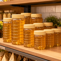 Tarro de plástico transparente al por mayor con diseño acanalado, apto para uso alimentario, contenedor de almacenamiento para cocina, tarros para mantequilla de cacahuete y tarros para chile.