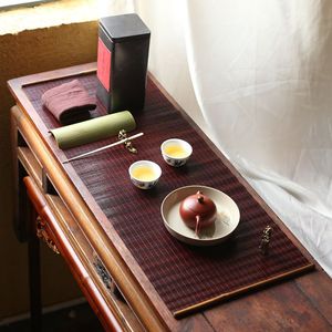 Tapete de Bambú Xiangfei para Té, Laca, Tejido Fino, Antideslizante, para Ceremonia del Té Zen, Color Retro, Origen Anji - Product Image 1