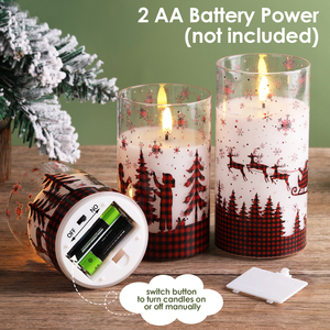 Mermei'nin ev dekorasyon parafin balmumu cam noel mumlar hediye seti noel alevsiz Led mum - Product Image 5