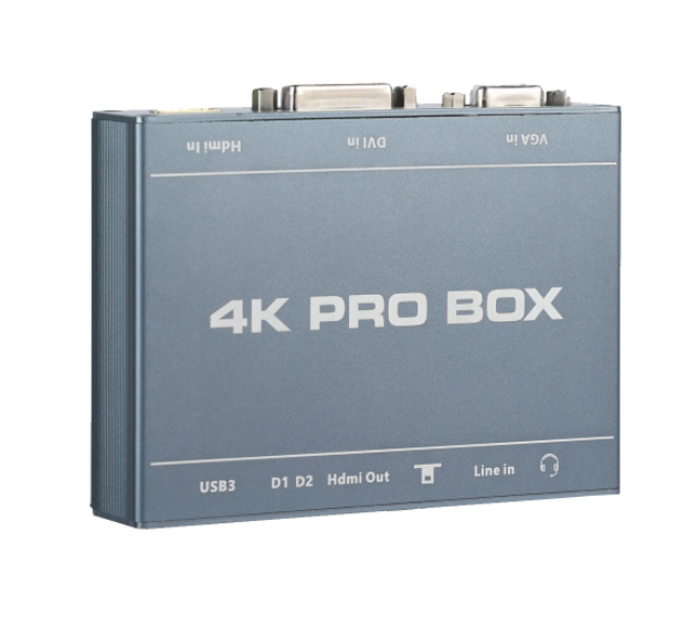 New Coming DVI HDMI VGA to USB3.0 Capture Card 4K PRO BOX HD Video Capture Device HDMI Loop Out 1080P 60fps Output Plug and Play HD AV