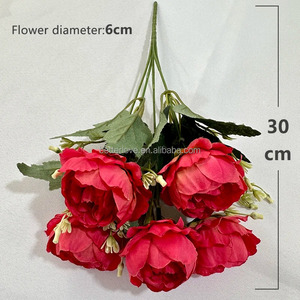 Fleurs <span class=keywords><strong>artificielles</strong></span> <span class=keywords><strong>de</strong></span> pivoine à 5 têtes, plantes et fleurs <span class=keywords><strong>artificielles</strong></span> en soie, pivoines bon marché - Product Image 6