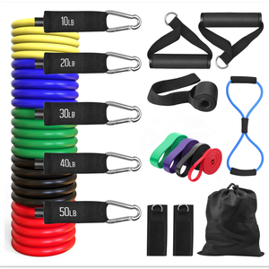 Ensemble de 11 bandes de résistance en latex réglables à 5 niveaux pour la musculation et le fitness - Product Image 6