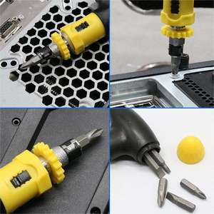Mini 1/4 Inch Magnetic Ratcheting Titanium <b>Screwdriver</b> 10-in-1 <b>Set</b> Interchangeable <b>Bit</b> Plastic EDC Home Repair Tool DIY OEM Mini - Product Image 4