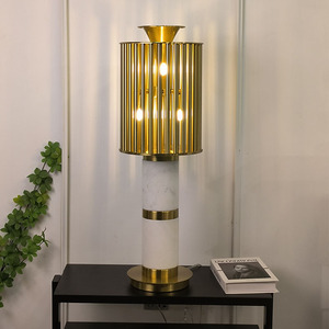 Modern Marble Metal Table Lamp Led <b>Light</b> Source E27 <b>Switch</b> Control Eye Caring For Living Room Bedroom Hotel Villa - Product Image 2