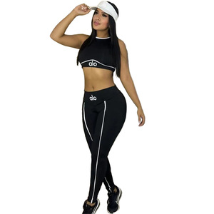 DD0158 Traje Deportivo de Fitness para Mujer, Estilo Europeo Americano, Transpirable, Sólido, de Alta Resistencia, Antigolpes, para Correr y Yoga - Product Image 2