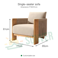 Conjunto de Sofá Exterior de Aluminio Personalizado, Moderno con Cojines Impermeables y Resistentes al Sol, Apilable y Resistent