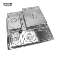 Hochwertige profession elle Küche Catering GN Pfanne Lebensmittel wärmer Dampf glatte Oberfläche Edelstahl Gn Pfanne 1/2 Deckel