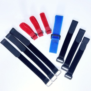 Cable Wire Cords Management Tape Print logo Fastener Adjustable Reusable <strong>Hook</strong> <strong>and</strong> <strong>Loop</strong> Straps With Metal Buckle - Product Image 1