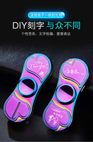 Briquet Fidget Spinner Nouveauté avec Lumières Colorées, Mots Modifiables, Design Créatif Personnalisé, Rechargeable