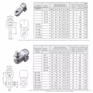 Clevis rigide forgé en W, plaque de suspension durable en W pour réseau de distribution basse tension - Product Image 6