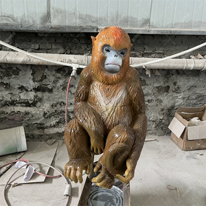 Escultura de Mono de Fibra de Vidrio, Decoración de Jardín para Exteriores, Figura Hecha a Mano, Adorno Animal para Montar en el Suelo - Product Image 3