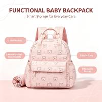 Sac à dos à couches, mini sac de voyage pour bébé, matelas à langer, sac de voyage matelassé, poches isothermes, sangles pour poussette, polyester résistant à l'eau