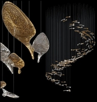 Éclairage moderne en forme de poisson, art personnalisé, mode moderne, lustre en verre décoratif pour maison, hôtel, salon, plafonnier