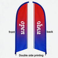Drapeaux promotionnels en polyester sur mesure, 3 m, imprimés recto-verso, ruban d'animation, drapeau et bannière promotionnels