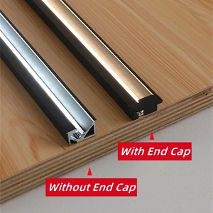 Profils en aluminium <span class=keywords><strong>LED</strong></span> modernes, angle de 45 degrés, bande lumineuse de 4 mm encastrée pour les décorations de placards et de cuisines, service de pliage inclus - Product Image 6