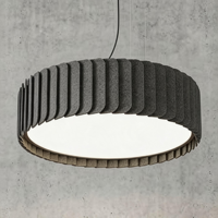 Luminaire suspendu LED acoustique moderne en forme d'anneau, lampe de plafond à lattes en PET pour restaurant, bureau, hôtel, éclairage à réduction de bruit ambiant