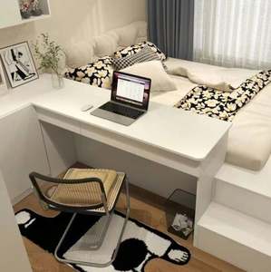 Ensemble de meubles de chambre à coucher de style minimaliste avec armoire intégrée, bureau, lit tatami, armoire pour salle de sport ou école, design moderne - Product Image 5