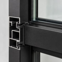 Fenêtre électrique à levage vertical avec rangement dissimulé, moustiquaire intégrée, châssis inférieur fixe, grande vue, en aluminium, pour résidence en immeuble de grande hauteur