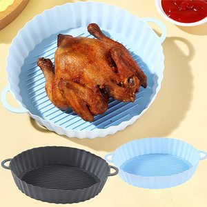 100% 실리콘 에어 프라이어 라이너 비 스틱 쉬운 청소 직사각형 6.5 인치 사각 높은 내열성 베이킹 접시 팬 - Product Image 5
